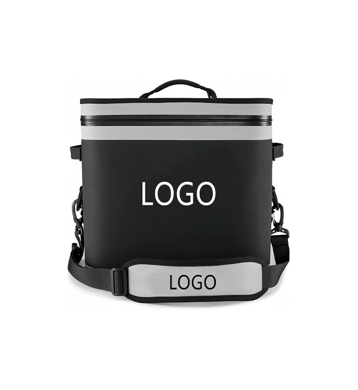 F-009 Borsa a spalla singola nera Borsa frigo portatile in TPU con logo personalizzabile