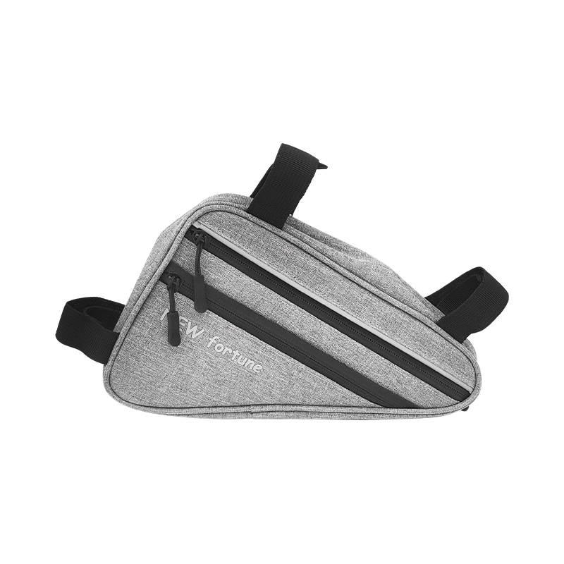 Borsa triangolare per bicicletta impermeabile con nastro riflettente grigio BI-01